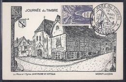 Carte Locale Journée Du Timbre 1951 Montlucon - Brieven En Documenten
