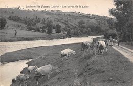 Feurs         42      Ou Environs. Les Bords De La Loire   . Gardienne De Vaches      (voir Scan) - Feurs