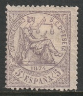 Spain 1874 Sc 202 Mi 136 Ed 144 MH DG - Nuevos