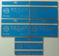 ARUBA - L&G - 1st Issue Set - 10, 20, 60 ,120 & 240 Units - Setar - 906C, 910G, 911E - Mint - RRR - Aruba