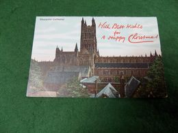 VINTAGE UK ENGLAND GLOUCESTERSHIRE: GLOUCESTER Cathedral Happy Christmas Tint Davies - Gloucester