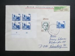 DDR 1990 / 91 Bauwerke Nr. 3344 MiF Mit BRD Marke Als Eckrand Viererblock Tagesstempel Zschopau - Storia Postale