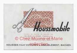 HOUSSMOBILE HOUSSES POUR VOITURES RUE DE ROME PARIS - CARTE DE VISITE - Visitekaartjes