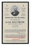 ALFRED BAILLY MAITRE DECEDE A CRANCOT LE 3 JUIN 1933 - AVIS DE DECES JURA - Todesanzeige