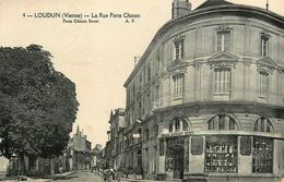 Loudun * La Rue Porte Chinon * Commerce Magasin Edouard DUPOUET Succ. - Loudun