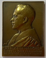 Médaille Bronze. Charles De Visscher. Juge à La Cour Permanente De Justice Internationale. Mai 1937. A. Bonnetain - Professionals / Firms