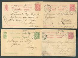 Lot De 4 E.P. 10c. Rouge S/crème Obl.  LUXEMBOURG Et ESCH Sur ALZETTE (1896/1899) Vers Tertre - 15917 - Postwaardestukken