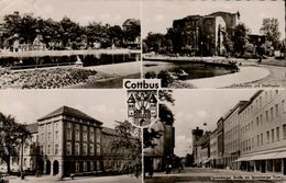 BRANDEBOURG - CP 4 VUES + BLASON COTTBUS - VEB BILD UND HEIMAT REICHENBACH - CIRCULEE EN 1962 ? - Cottbus