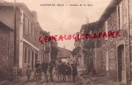 32- LANNEPAX - AVENUE DE LA GARE- VELO CYCLISME- CYCLISTE- RARE  GERS - Autres & Non Classés