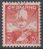 1946. Christian X And Polar Bear. 20 Øre Red.  GRØNLANDS DEPARTEMENTET  (Michel 26) - JF364852 - Gebraucht