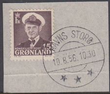 1950. Frederik IX. 15 ØRE. RAVNS STORØ 10. 8. 56. (Michel 31a) - JF364859 - Gebraucht