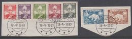 1938. Christian X And Polar Bear. Set Of 7 Cancelled HOLSTEINSBORG 18-4-1939 (Michel 1-7) - JF364889 - Gebraucht