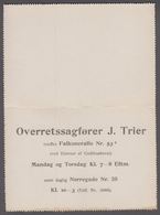 1901. DANMARK. 4 ØRE KORRESPONDANCEKORT  KJØBENHAVN L 2.OMB. 16.1.01 + Reklame Overre... () - JF364929 - Cartas & Documentos