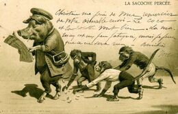 Cochon Humanisé Et Singes Humanisés * CPA Illustrateur 1903 Embossed Gauffrée * Monkey Pig - Cochons