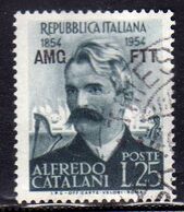 TRIESTE A 1954 AMG - FTT SOPRASTMPATO D'ITALIA ITALY OVERPRINTED ALFREDO CATALANI USATO USED OBLITERE' - Express Mail