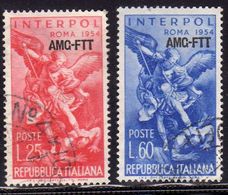 TRIESTE A 1954 AMG - FTT ITALIA ITALY OVERPRINTED INTERPOL SERIE COMPLETA COMPLETE SET USATO USED OBLITERE' - Poste Exprèsse