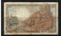 (29-07-2020 [A]) France - (Banknote / Billet) Used / Usager - W 137 - 20 F 1942-1950 ''Pêcheur''