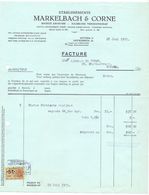 Factuur Facture - Voeding - Markelbach & Corne - Antwerpen 1955 - Food