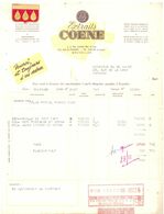 Factuur Facture - Voeding - Extraits Coene - Bruxelles  1955 - Food