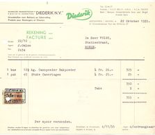 Factuur Facture - Voeding - NV  Diederik - Antwerpen - 1955 - Alimentare