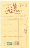 Factuur Facture - Voeding - Chocolatier Robert - St Gilles Bruxelles - 1955 - Alimentos