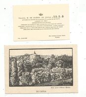 Carte De Visite Du Colonel M. DE GUERIN DU CAYLA( Tunis) + Carte Postale Du Chateau Familial, Tarn, Bois Gravé H. Martin - Cartoncini Da Visita