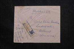 INDE - Enveloppe En Recommandé De Lucknow Pour Le Danemark En 1963, Affranchissement Au Verso - L 65798 - Briefe U. Dokumente
