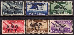 TRIESTE A 1947 AMG - FTT ITALIA ITALY OVERPRINTED DEMOCRATICA POSTA AEREA SERIE COMPLETA USATO USED OBLITERE' - Posta Aerea