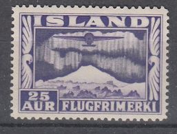 +M502. Iceland 1934. Airmail 25 Years. Michel 177B (12½x14). MH(*) - Airmail