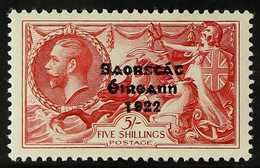 1925-28 5s Rose-carmine Seahorse With Wide Date Overprint, SG 87, Superb Mint, Very Fine Centring, Fresh. For More Image - Altri & Non Classificati