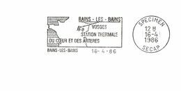 Département Des Vosges - Bains Les Bains -  Flamme Secap SPECIMEN - Mechanical Postmarks (Advertisement)