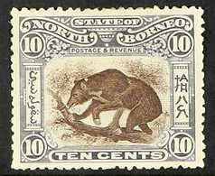 1897-1902 10c Brown And Slate-lilac "Sun Bear", SG 104, Fine Mint. For More Images, Please Visit Http://www.sandafayre.c - Borneo Del Nord (...-1963)