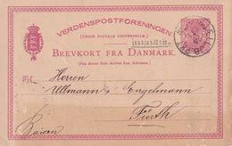 DANEMARK 1886   ENTIER POSTAL/GANZSACHE/POSTAL STATIONARY CARTE DE COPENHAGUE - Interi Postali
