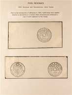 REVENUES - STAMPED PAPER 1865 Two Document Pieces Bearing Large Circular "SELLO 6 / MEDIO REAL / PARA EL BIENIO DE 1865Y - Perù