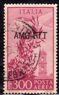 TRIESTE A 1949 - 1952 AMG - FTT ITALIA ITALY OVERPRINTED POSTA AEREA CAMPIDOGLIO E DEMOCRATICA LIRE 300 USATO USED - Luchtpost