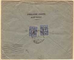 1923 Commercial Cover To France, Franked Two 1923 2.50pi On 50c "Syrie Grand Liban" Overprints, SG 105, HALEP C.d.s. Can - Siria