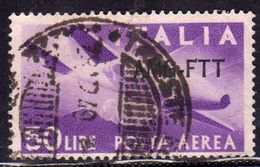 TRIESTE A 1949 - 1952 AMG - FTT ITALIA ITALY POSTA AEREA AIR MAIL CAMPIDOGLIO E DEMOCRATICA LIRE 50 USATO USED OBLITERE' - Luftpost