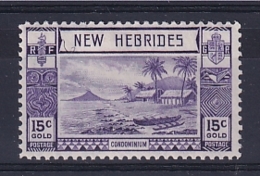 New Hebrides: 1938   Gold Currency - Lopevi Island & Canoe   SG54   15c   MH - Unused Stamps