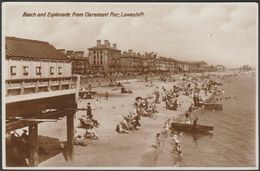 Beach And Esplanade From Claremont Pier, Lowestoft, 1931 - Milton RP Postcard - Lowestoft