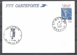 Entier Postal 2,50 Liberté 1986 Avec Oblitération Du Guichet Philathélique De Metz - Cartes Postales Repiquages (avant 1995)