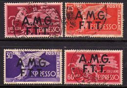 TRIESTE A 1947 - 1948 AMG - FTT ITALIA ITALY OVERPRINTED DEMOCRATICA ESPRESSI SERIE COMPLETA FULL SET USATA USED OBLITER - Posta Espresso