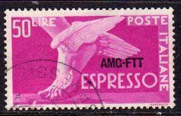 TRIESTE A 1952 AMG - FTT ITALIA ITALY OVERPRINTED DEMOCRATICA LIRE 50 USATO USED OBLITERE' - Posta Espresso