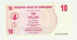 Reserve Bank Of Zimbabwe 10 Dollar 2006 UNC - Simbabwe