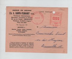 420PR/ C.Mécanique BXL 8/12/66 2,00 A 207 S/CP Agence Douane Samijn-Permandt  > BXL 18 Uccle Trous D'archives - Storia Postale