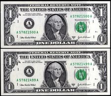 USA 1$ Dollars 2003A,Boston Consecutive SerialNo.,as Scan - Federal Reserve Notes (1928-...)