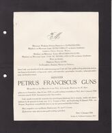 AERTSELAER NIEL GUNS Petrus Franciscus 1859-1924 Familles DELVOU VERELST BRAECKMANS VAN DE MOSSELAER - Décès
