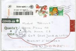 Lettre "Suivi" Adressée Andorra, Pendant Le Confinement COVID19/CORONAVIRUS,avec Etiquette Prévention STAY HOME - Covers & Documents