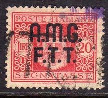 TRIESTE A 1947 AMG-FTT SOPRASTAMPATO D'ITALIA ITALY OVERPRINTED SEGNATASSE TAXES TASSE LIRE 20 USATO USED OBLITERE' - Segnatasse