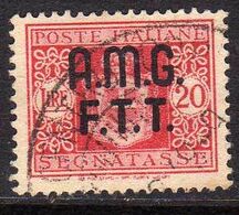 TRIESTE A 1947 AMG-FTT SOPRASTAMPATO D'ITALIA ITALY OVERPRINTED SEGNATASSE TAXES TASSE LIRE 20 USATO USED OBLITERE' - Taxe