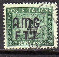 TRIESTE A 1947 1949 AMG-FTT SOPRASTAMPATO D'ITALIA ITALY OVERPRINTED SEGNATASSE TAXES TASSE LIRE 2 USATO USED OBLITERE' - Taxe